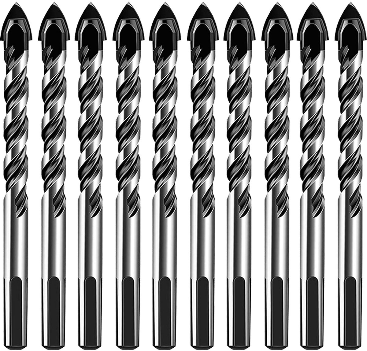 10-delige boorset, 6 mm, tegelboor, keramische boor, steenboor, glasboor voor tegels, keramiek, porselein, accessoires, beton, baksteen, kunststof, hout voor boormachines