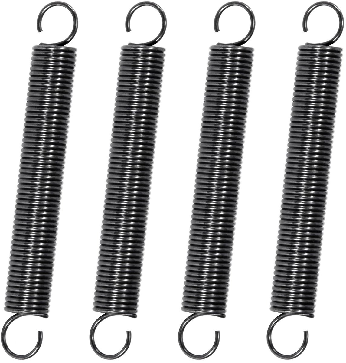 Verlengveren, 75 mm, trekveren met haken, pianodraadveer, buitendiameter 10 mm, draaddiameter 1,1 mm, dikte 2,4 kg, 10 stuks