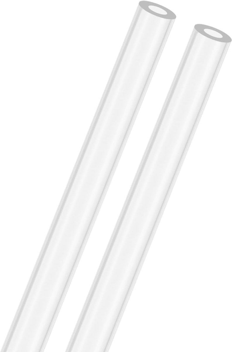 METERXITY 2-Pack Clear Stijve Acryl Pijp, 4mm [0.16"] ID x 8mm [0,31"] OD Plastic Ronde Buis voor Waterkoelingssysteem/Lampen/Fonteinen/Aquaria/Display Stand, Acryl Tubing [305mm/12IN]