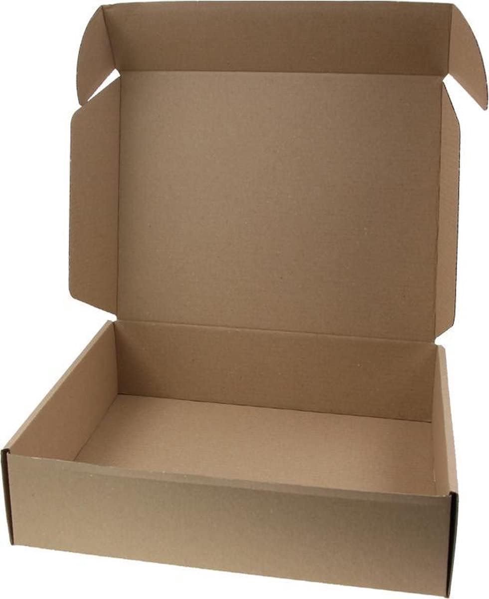 Verzenddozen 26x19x6cm - 25 stuks - Ecologisch bruin - Ideaal voor verzending en opslag - SnelShoppen