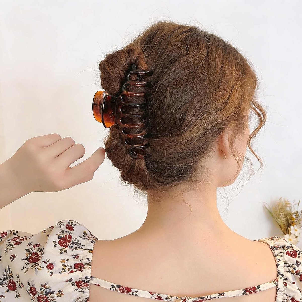 11 cm grote schildpad schelp luipaard haar klauw clip voor vrouwen antislip sterke grip kaakclip voor dik dun krullend haar (bruin)