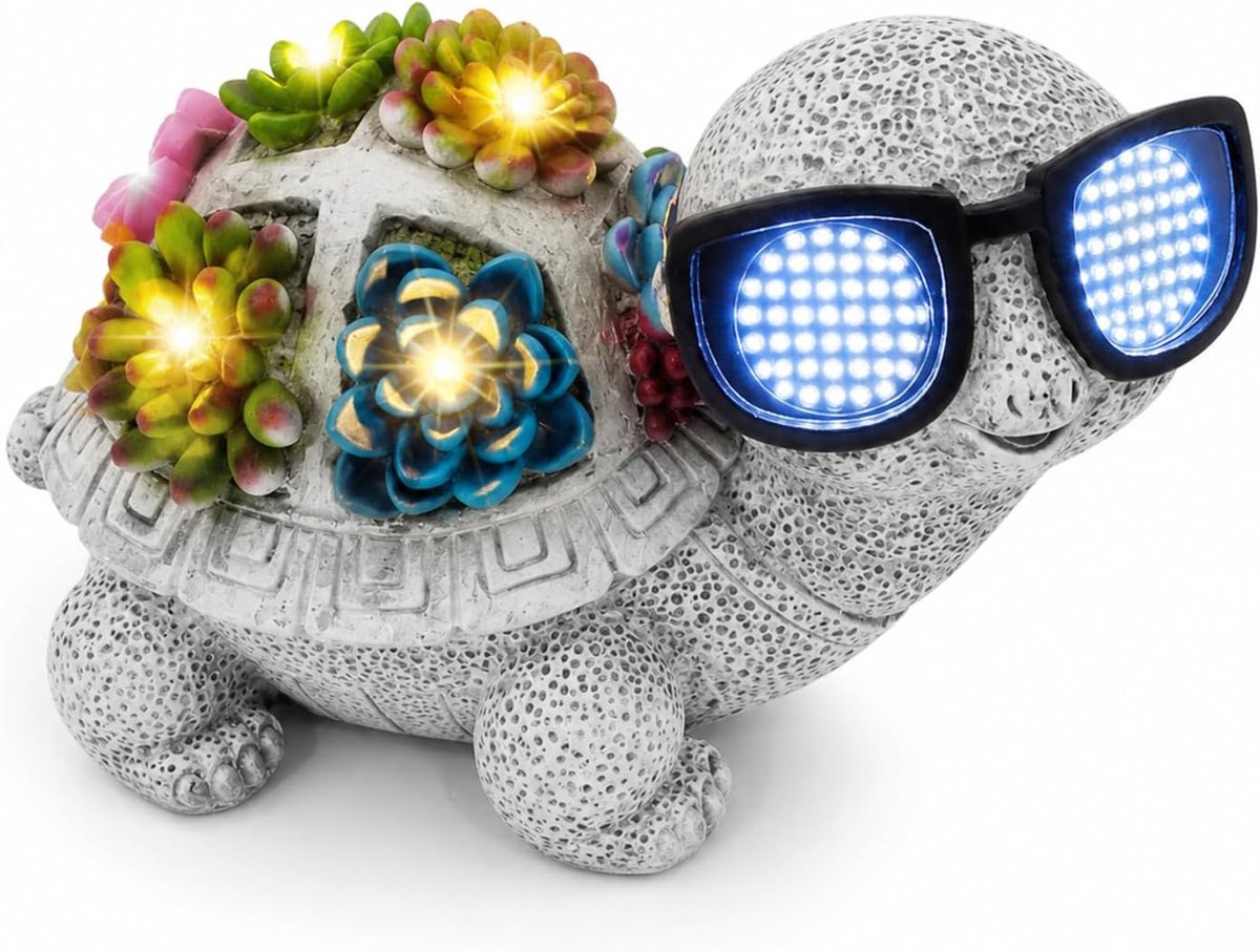 Schildpad, tuinfiguren voor buiten met zonne-lantaarn, tuindecoratie schildpad, terrasdecoratie, tuin, waterdichte zonnelamp schildpad, tuinfiguur, verjaardagscadeau voor mama/vrouwen