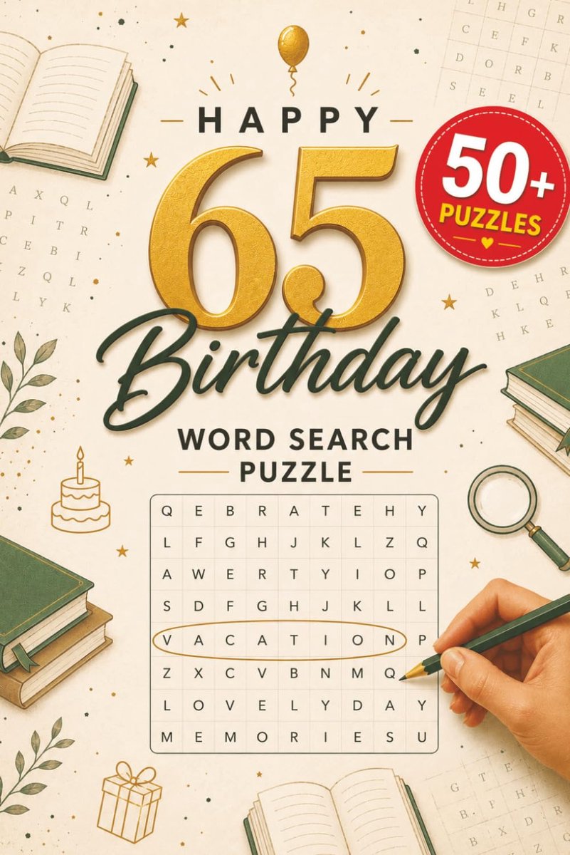 65th Birthday Word Search Puzzle: Perfect 65 Birthday Gift