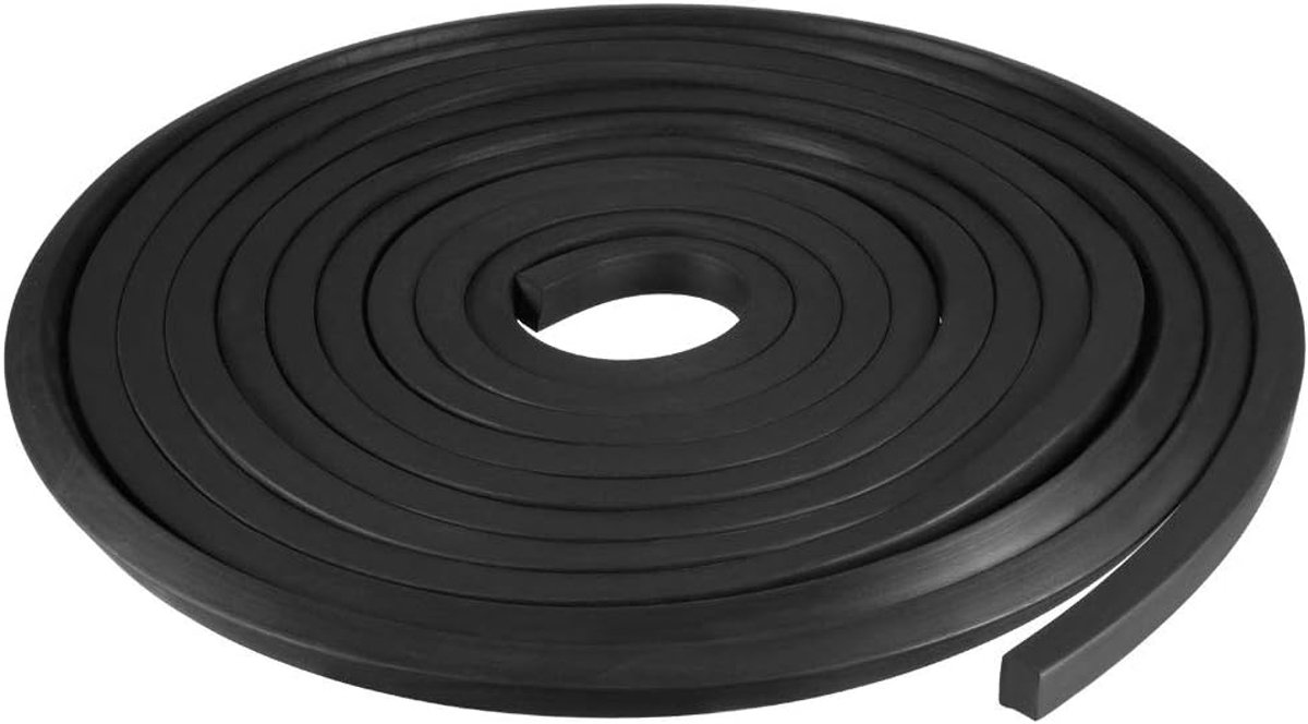 Map Stabiele rechthoekige elastiek waterdicht 10 mm breed 10 mm dik 5 meter lang zwart