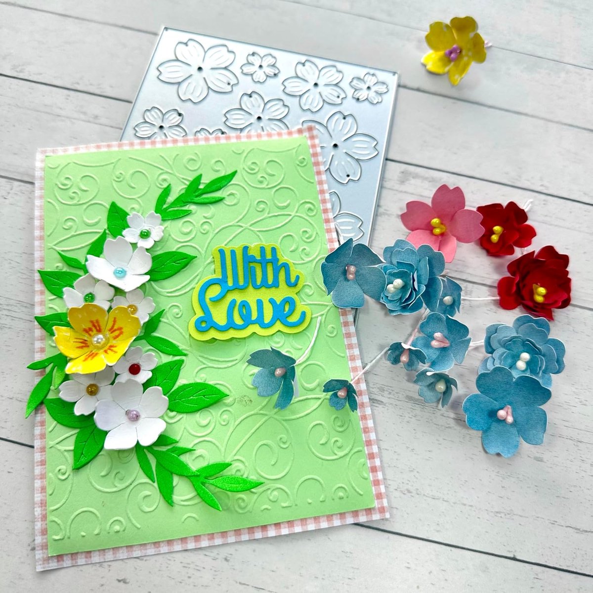 Snijmallen Set voor Kaarten Maken Knutselen & Scrapbooking - 4 Maten in 1 Stalen Plaat Bloemen Die Sjablonen Voor Albums Journaling Decor