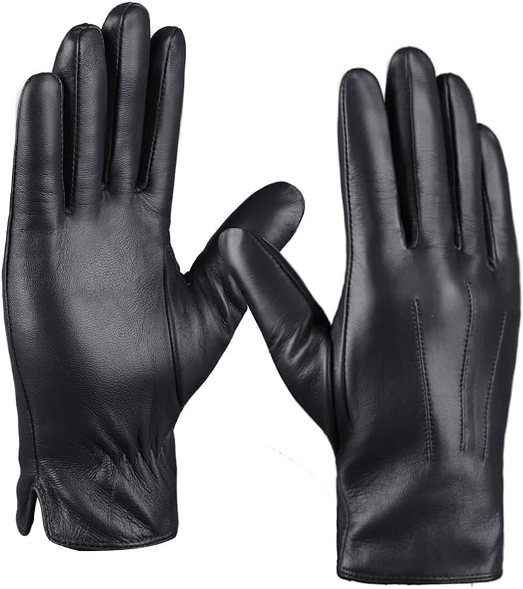 Handschoenen voor Heren,Lederen Warme Handschoenen Touchscreen