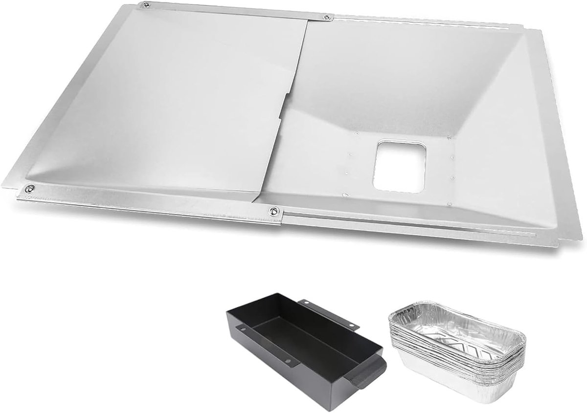 Universele vetbak met opvangbak, 38 cm tot 65 cm, verstelbare druppelpan voor 2/3/4 branders, gasgrill van Charbroil, Dyna Glo, Nexgrill, Kenmore, Uniflame en meer, vetopvangbak
