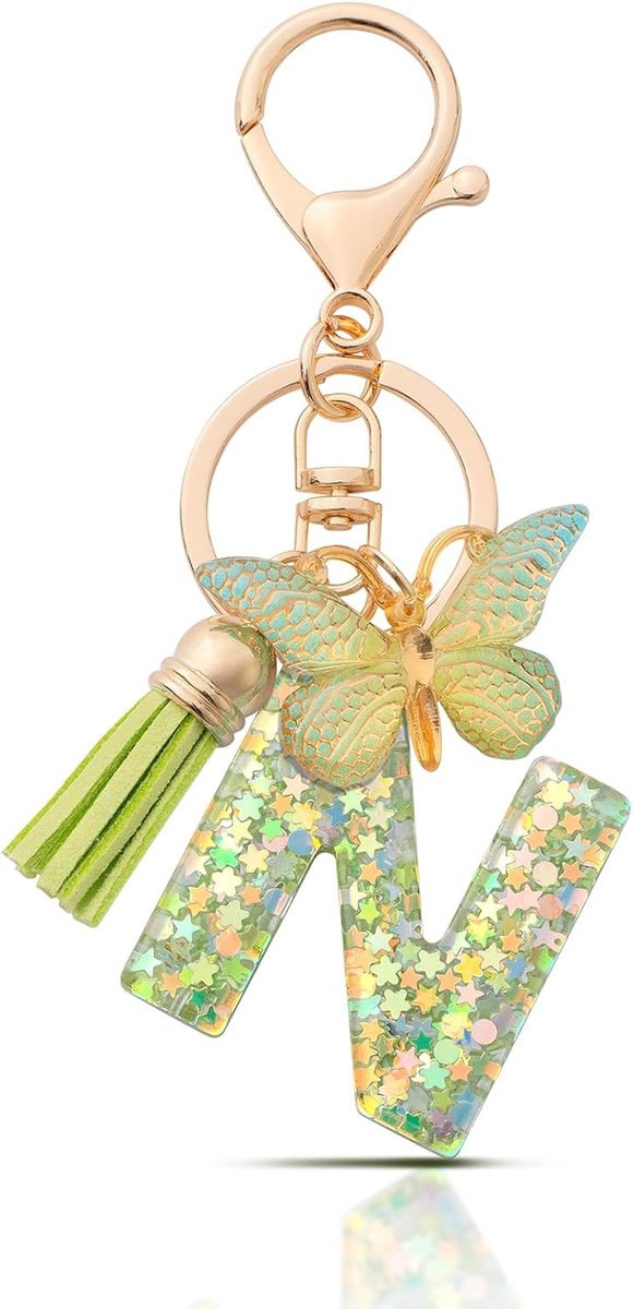 Sleutelhanger met Letter Beginletter Alphabet Vrouwen | Geschenken Gepersonaliseerde Sleutelhanger met Letter voor Vrouwen, een Leuk Accessoire voor Sleutels Tas of Rugzak