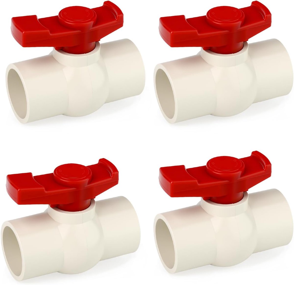 4 stuks 25 mm PVC-kogelkraan afsluitklep voor zwembad, PVC-regelklepGO-346