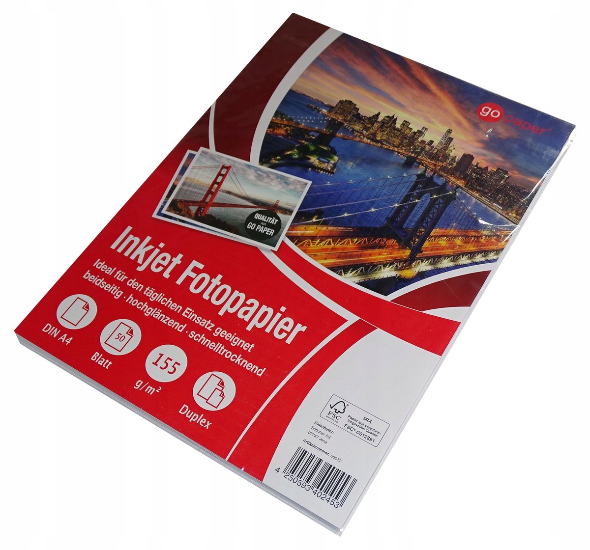 GoPaper Fotopapier A4 155g WP Glanz 50 Vel - Dubbelzijdig