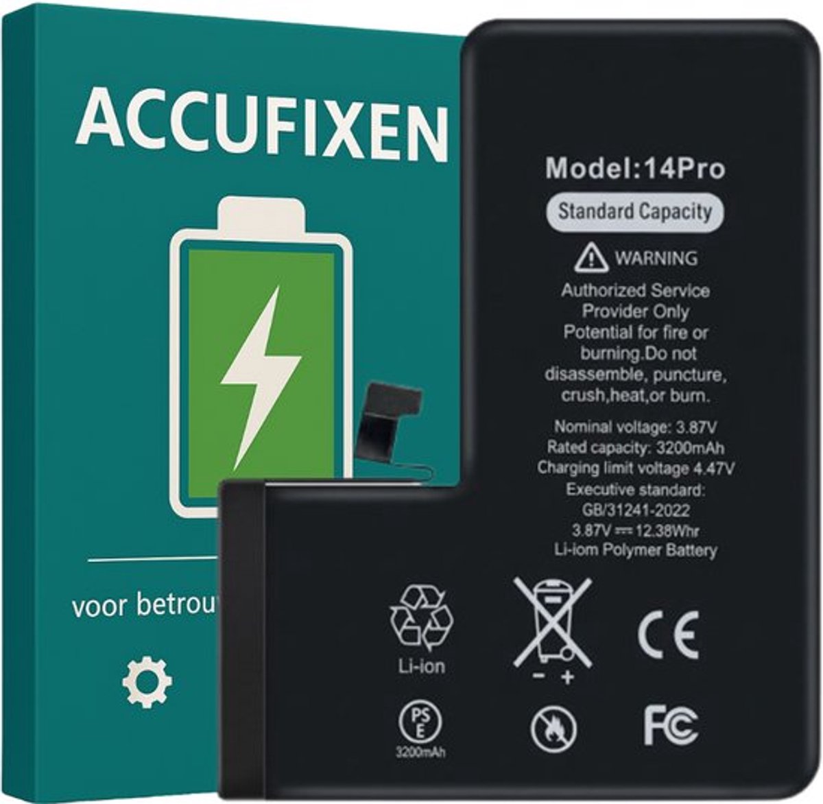 iPhone 14 Pro Batterij - voor Reparatie - A+ Kwaliteit - met Batterijsticker
