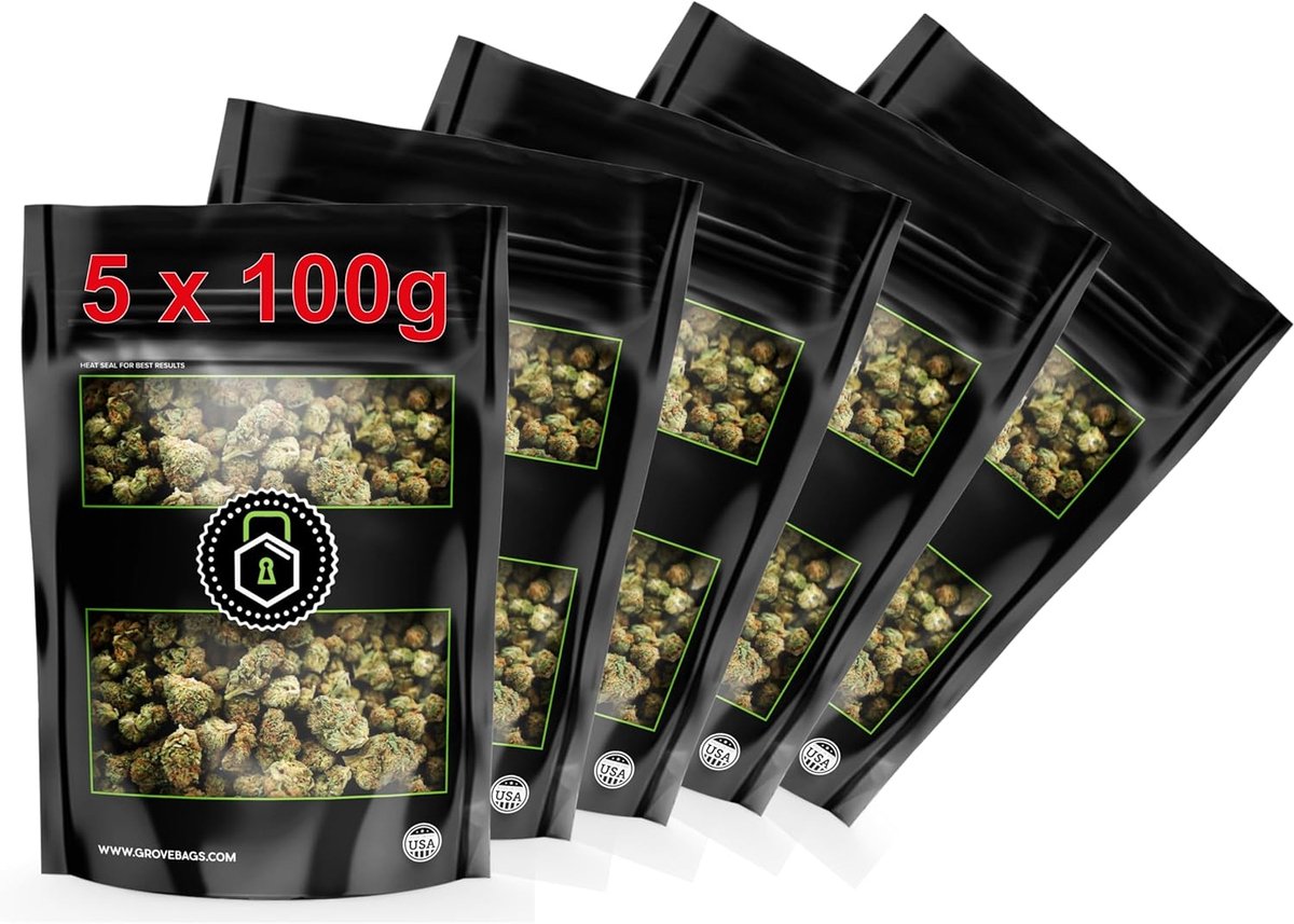 Grove Bags Terploc 100g zak - dubbelvenster - zelfregulerend microklimaat - ShopVlot