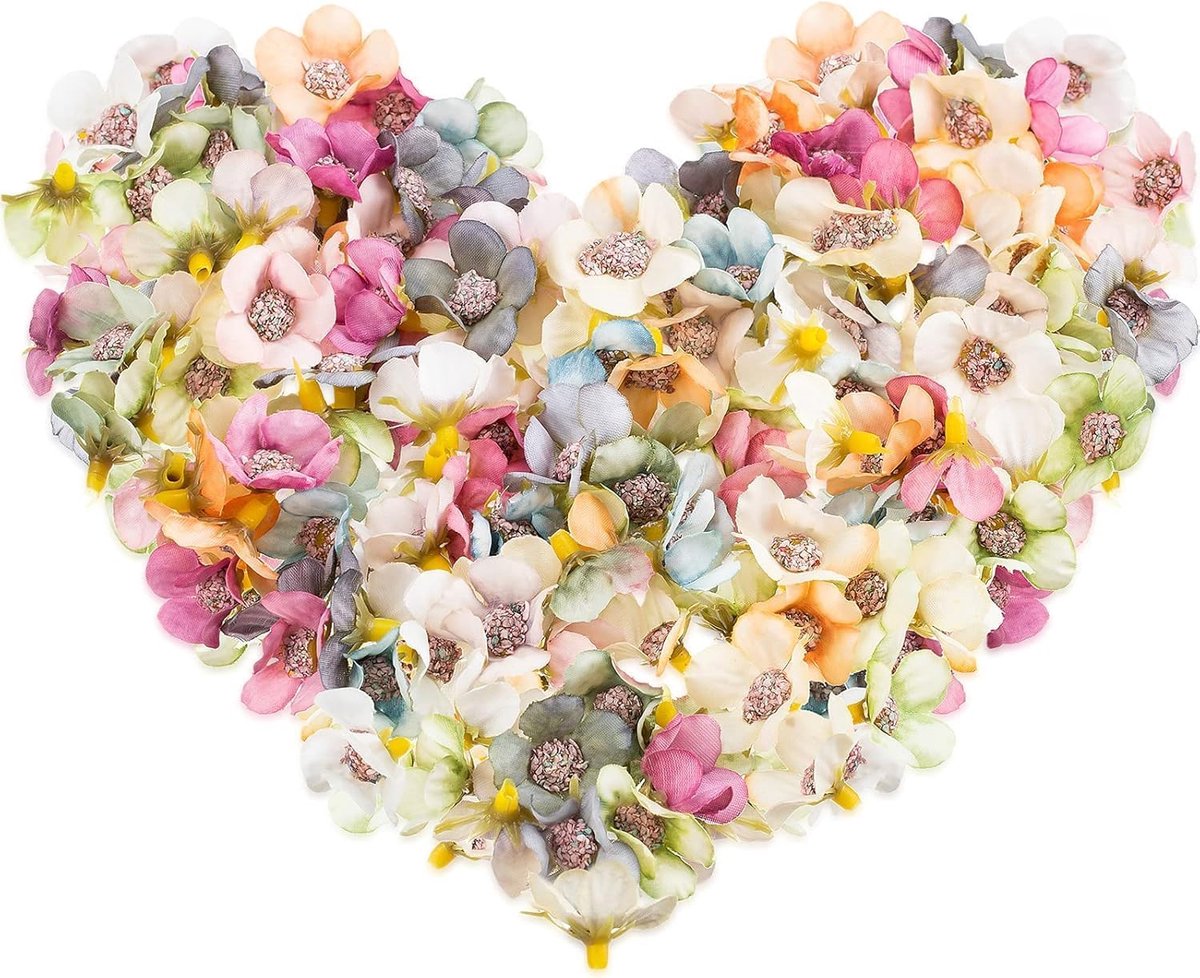 Mini kunstbloemen 100 stuks - kleurrijke zijde bloemen - ideaal voor decoratie - perfect voor DIY projecten - ShopVlot