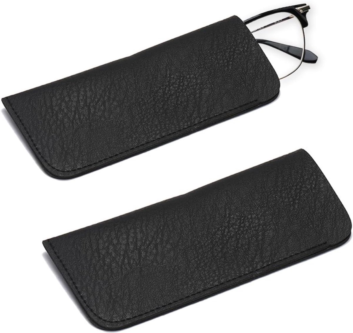 Bril etui 2-delig - leer - zacht en unisex - bescherm je brillen met stijl - ShopVlot