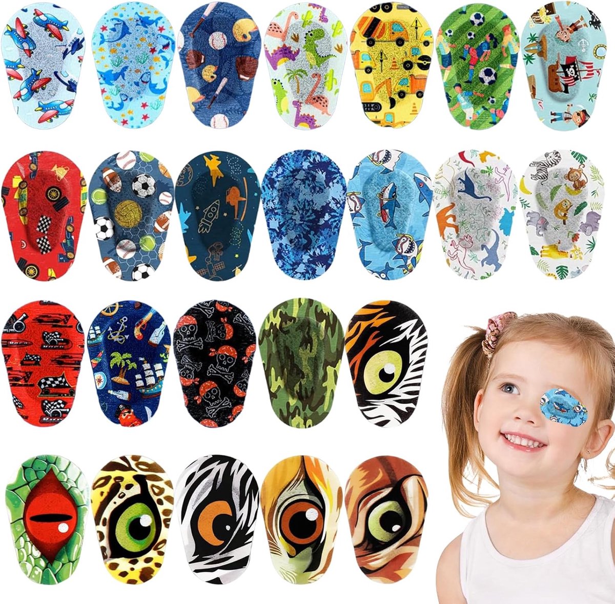 Oogpleisters voor Kinderen 24 Stuks - Cartoon Ontwerp - Zelfklevend - Comfortabel voor de Huid - ShopVlot