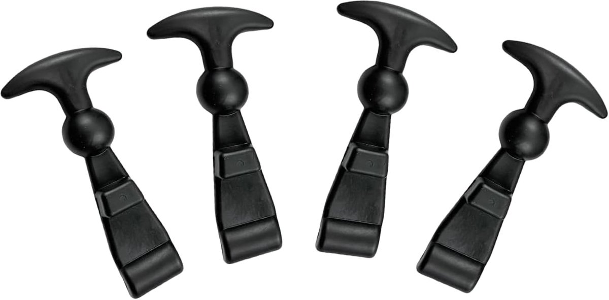 Elastische kaphouders 4 stuks - rubber - flexibele T-greep - trillingsdempend - ShopVlot