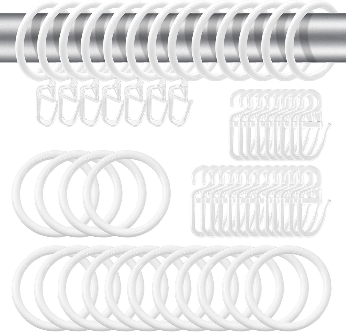 Gordijnringen 50pcs - Metaal met roestvrije coating - 30mm binnenmaat - Voor stevige bevestiging van gordijnen - ShopVlot