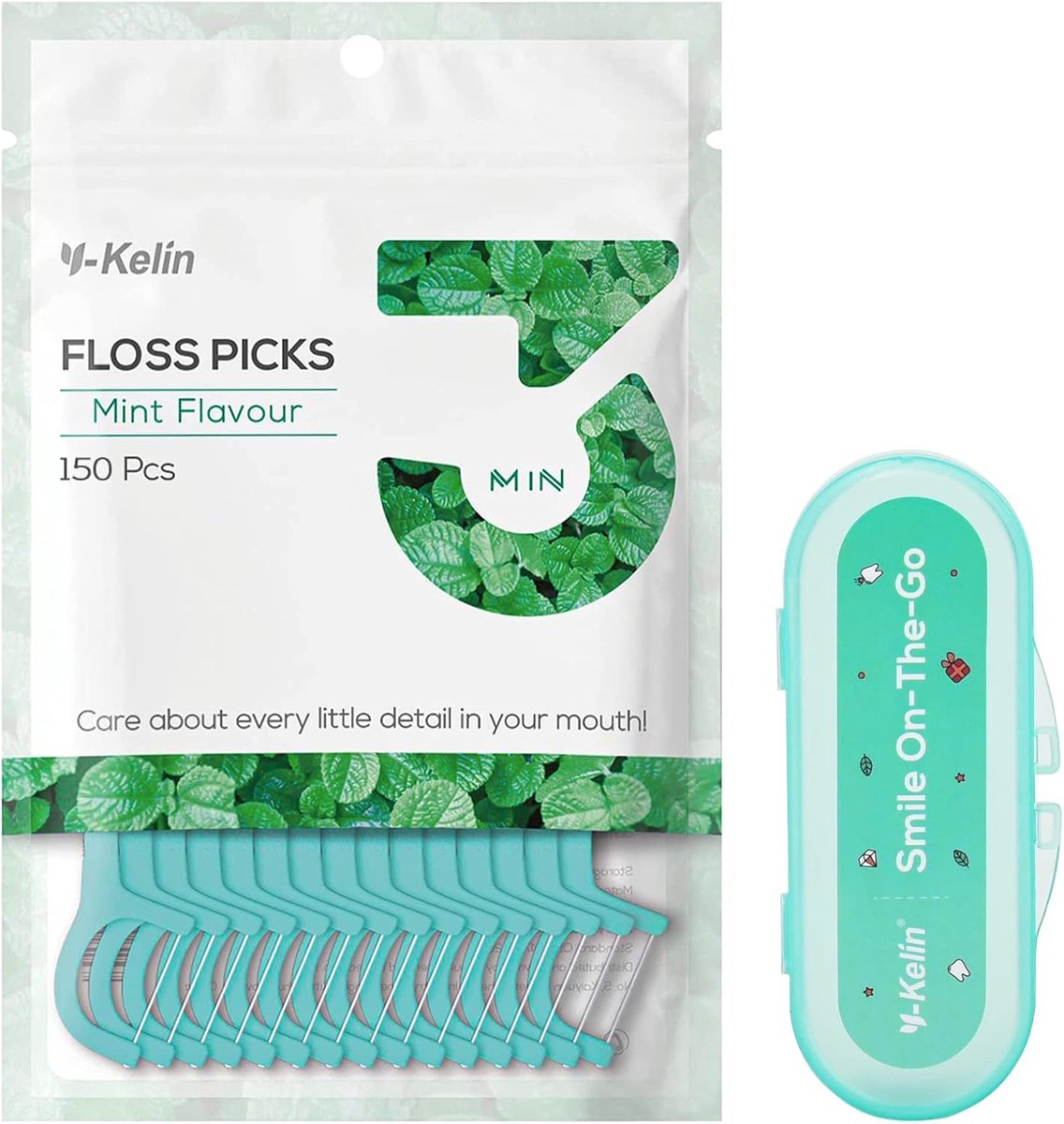 Tandenflosser 150 stuks - Met opbergdoos - Flos Picks - Voorkomt slechte adem en tandvleesontsteking - ShopVlot