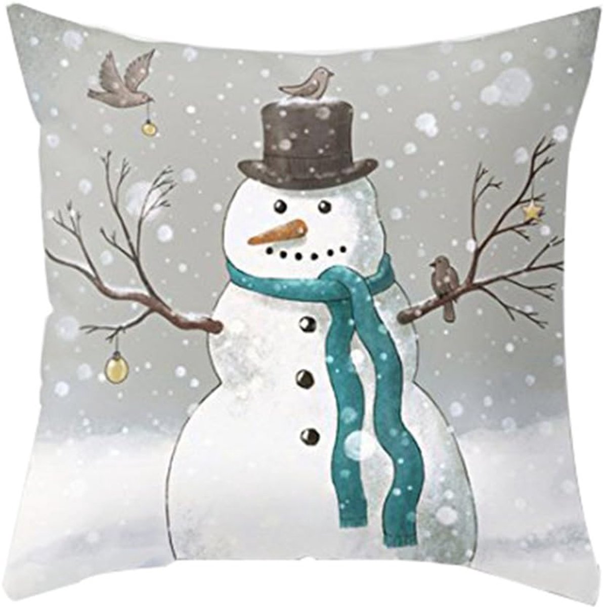 Kussenhoes sneeuwman 18 x 18 inch - moderne ontwerp - dubbelzijdig - perfecte decoratie voor je sofa - ShopVlot