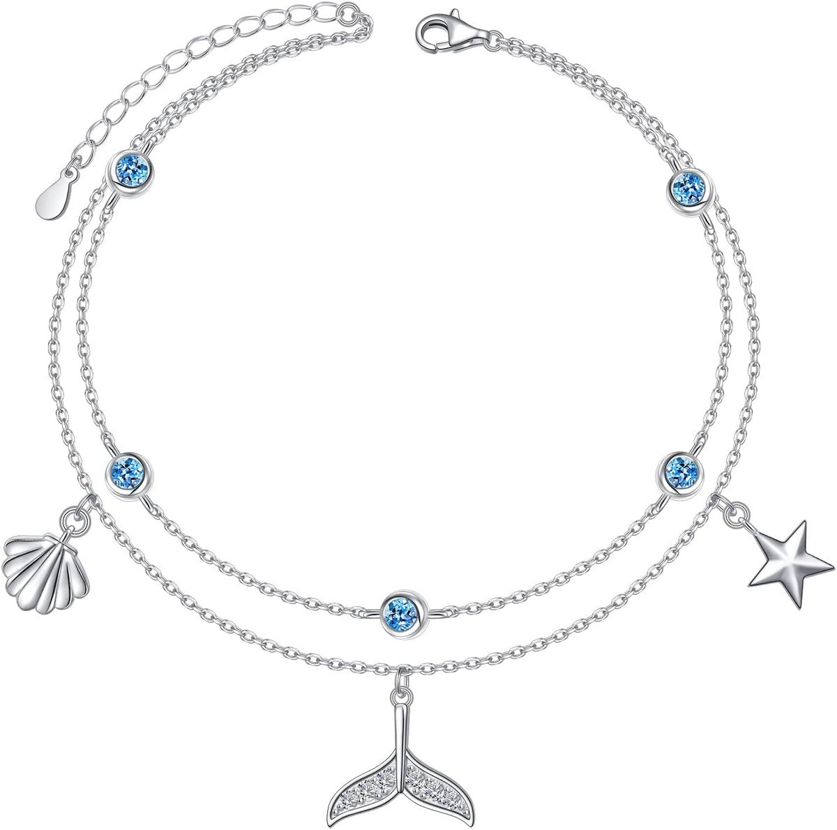 Enkelbandje voor vrouwen - 925 sterling zilver - Infinity hart ontwerp - Perfect voor de zomer - ShopVlot