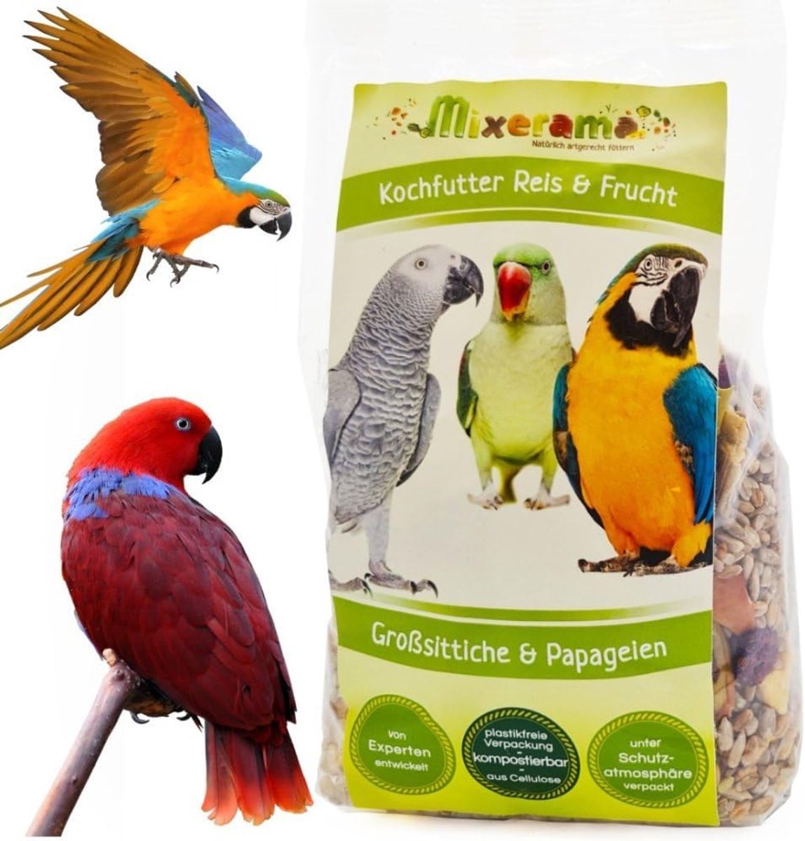 Kookvoer rijst en fruit - 500 g - Dier-vriendelijk - Speciaal voor papegaaien - ShopVlot