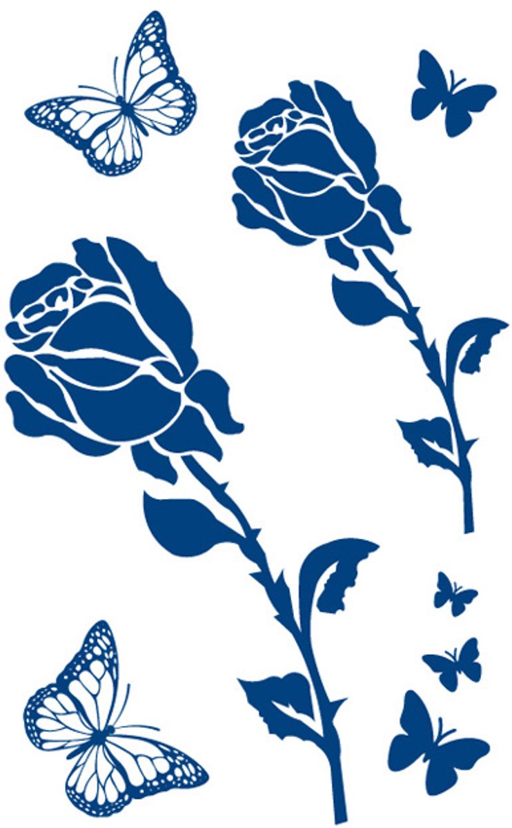 Tijdelijke tattoo Roses and Butterflies 2 weken
