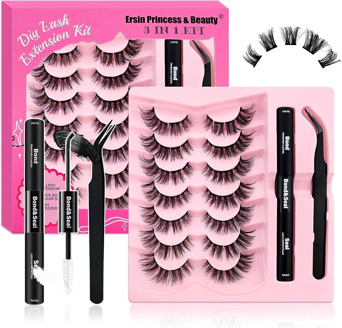 Wimperset 70 Stuks - Fluffy Cluster Wimpers - Dikte en Volumen - Luxe Wimperextensions en Toebehoren - ShopVlot