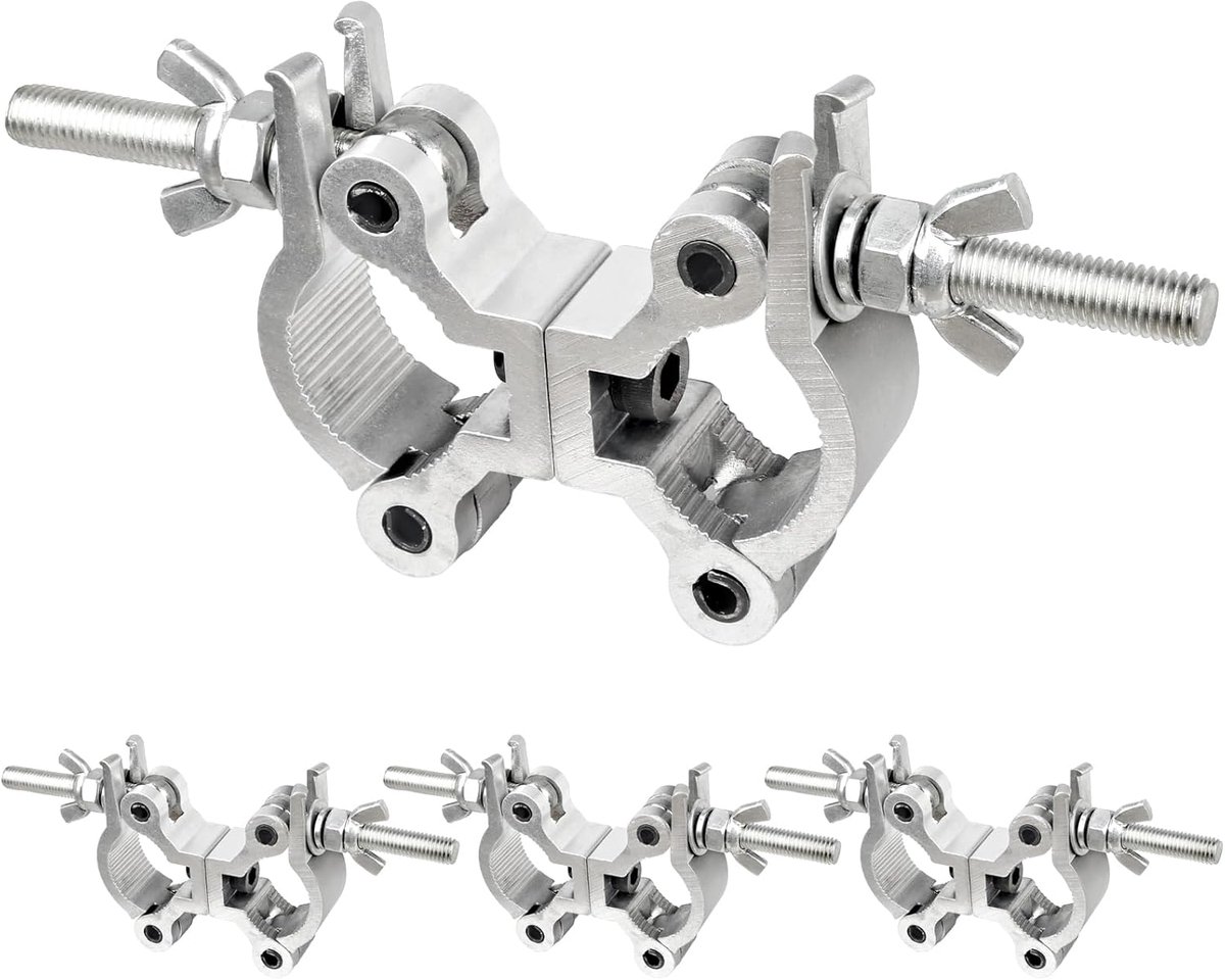 Dubbele buisklem 35mm-45mm - dubbele kop montagesteun - draaibare klem - veelzijdige bevestiging voor verlichting - ShopVlot