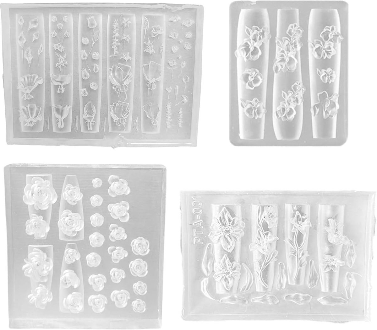 Multifunctionele kunstnagels siliconen - gedetailleerde ontwerpen - vlinder- en rozenpatronen - ShopVlot