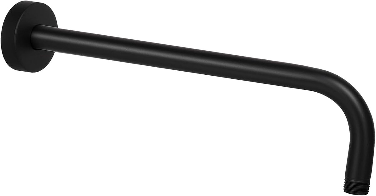 Douchearm 38 cm - 304 roestvrij staal - matte zwarte afwerking - ideaal voor vaste douchekop - ShopVlot