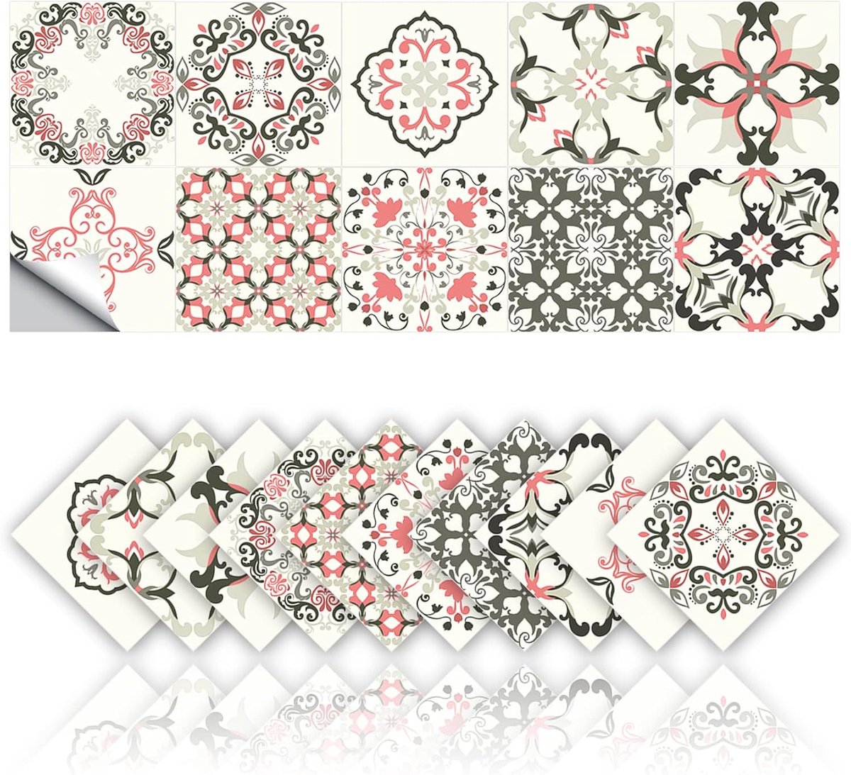 Tegelstickers 20 stuks - retro stijl - waterdicht PVC - vernieuw je badkamer of keuken - ShopVlot