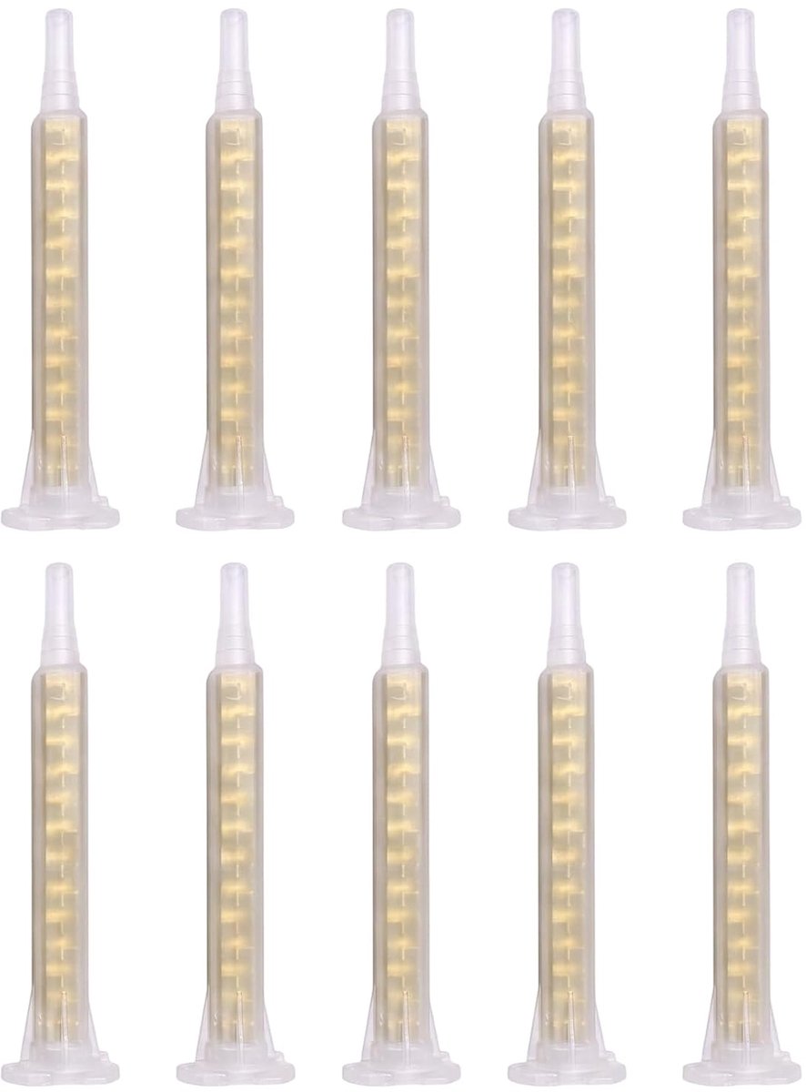 Statische mengmondstukken 10 stuks - voor 2K lijm - epoxyhars 1:1 - ideaal voor kunststof - ShopVlot