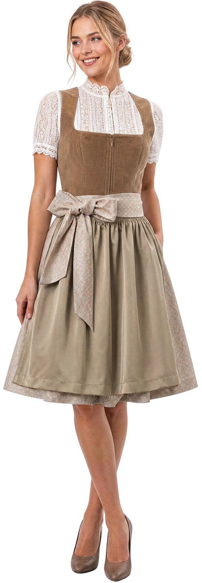 dressforfun Mini Dirndl Jenna - 46 - Bruin - Verkleedkleding Oktoberfest - Duitse Jurk - Feestkleding - Klederdracht - Vrouwenkostuum - Feest - Partykleding