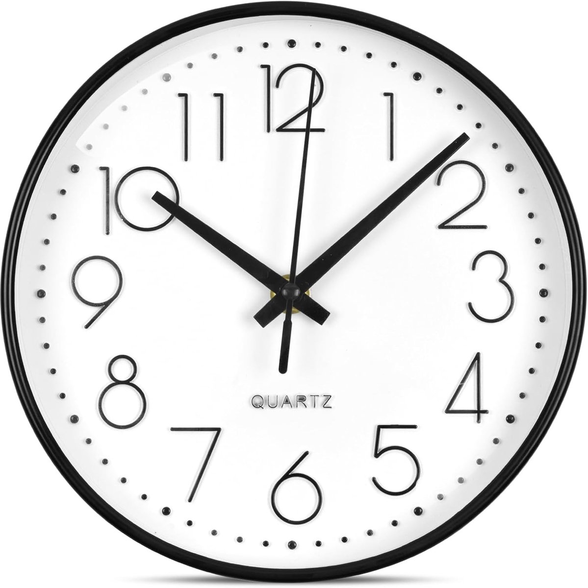 Wandklok 8 Inch - Wit Achtergrond - Stille Quartz Klok - Perfect voor woonkamer of slaapkamer - ShopVlot