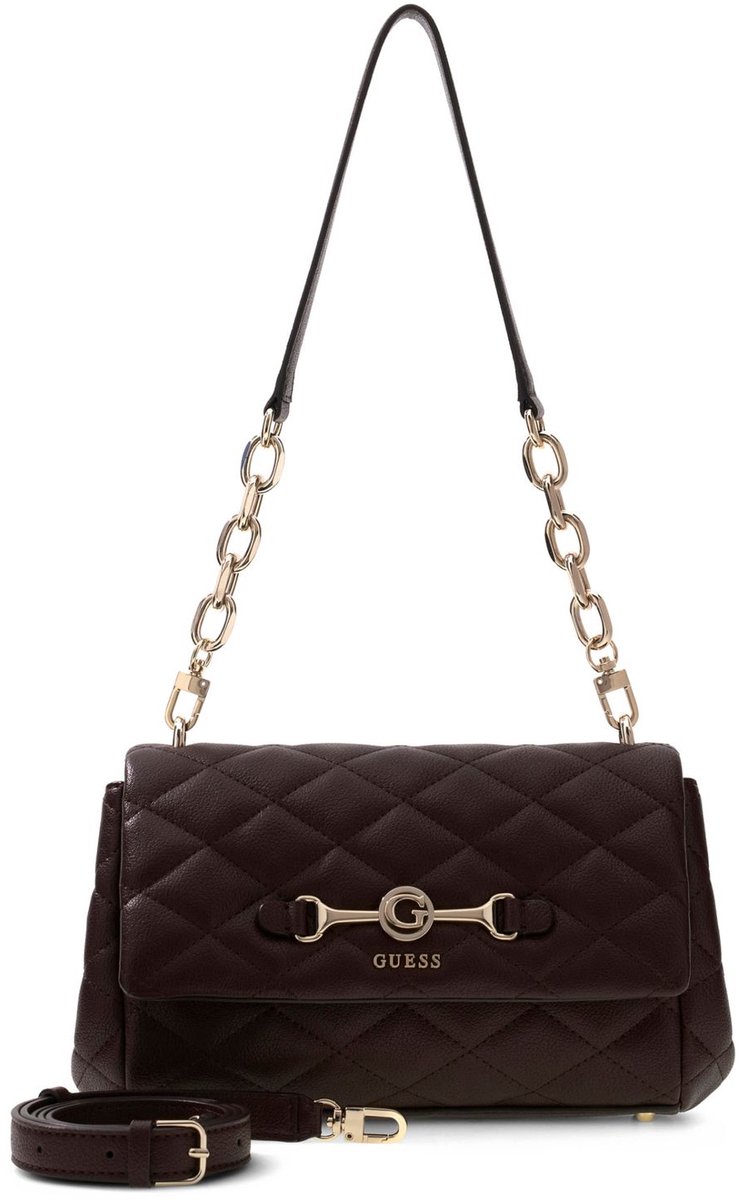 GUESS schoudertas Frances Flap Shoulder Bag Black zwart