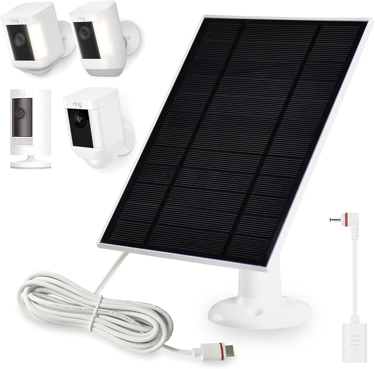 Zonnepaneel 6W voor Ring Camera - 3m Kabel - IP66 Waterdicht - Betrouwbare Oplading Buiten - ShopVlot