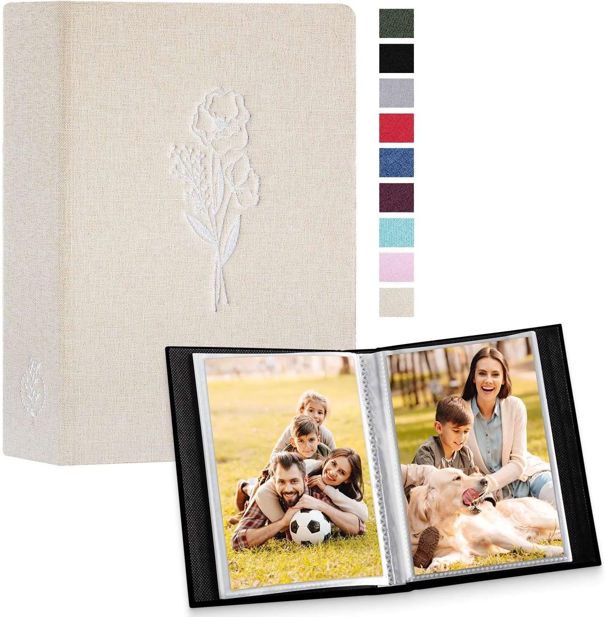 Fotoalbum 6x4 - Beige linnen cover - Voor 50 portretfoto's - Ideaal cadeau - ShopVlot