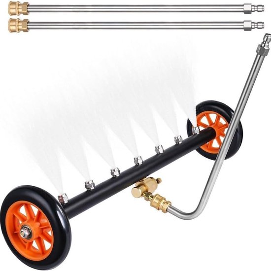SnelShoppen - Double Function Vloerreiniger voor Hogedrukreiniger, 4000 PSI, 2-in-1, Inclusief 90 Graden Hoekbuis, 16 Inch Drukreinigers, Oranje van Snelshoppen — afbeelding 4