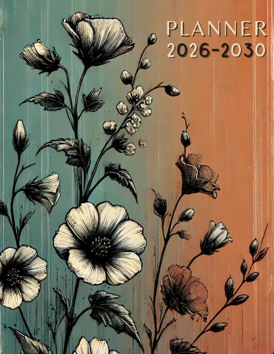 Maandplanner 2026-2030 A4 - Organizer met kalender - 1 maand op 2 pagina's - Voor vijf jaar productiviteit - ShopVlot