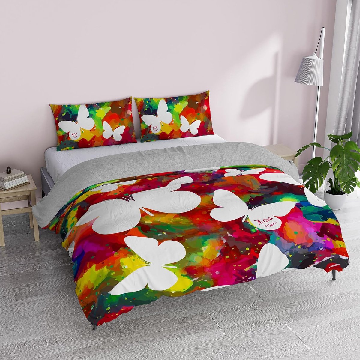 Dekbedovertrek set 250 x 200 cm - 100% katoen digitaal print - levendige kleuren - stijlvol voor dubbel bed - ShopVlot