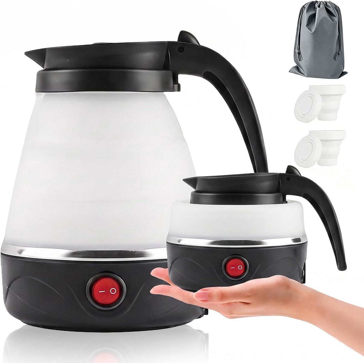 Reiswaterkoker 0.6L - Vouwbaar - RVS bodem - Ideaal voor outdoor gebruik - ShopVlot