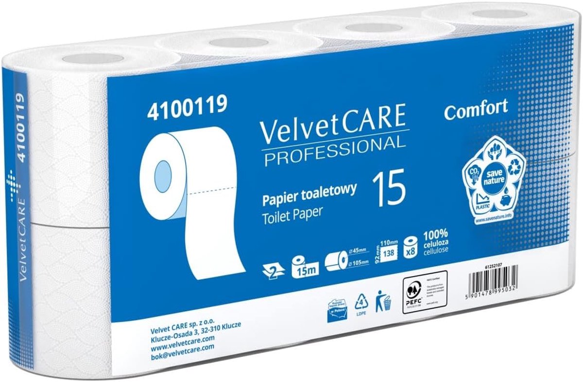 Toiletpapier 12 verpakkingen - 2-laags - cellulose - zacht en comfortabel - ShopVlot