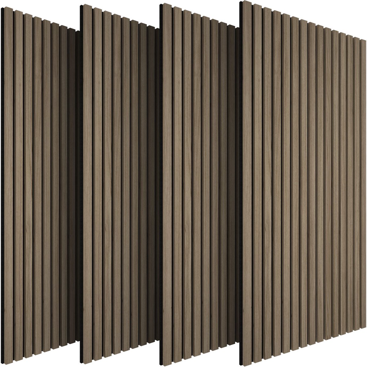 tectake® Akoestische Panelen - Set van 4 - Akoestisch Wandpaneel - 50 x 110 cm - 1,1 cm dik - 2,2 m² - Wandpanelen - Aanpasbare Grootte - Lattenwand - MDF en Houtfineer - Geluidsisolatie - Stijlvolle Wanddecoratie - Eenvoudige Montage - Donker Eiken
