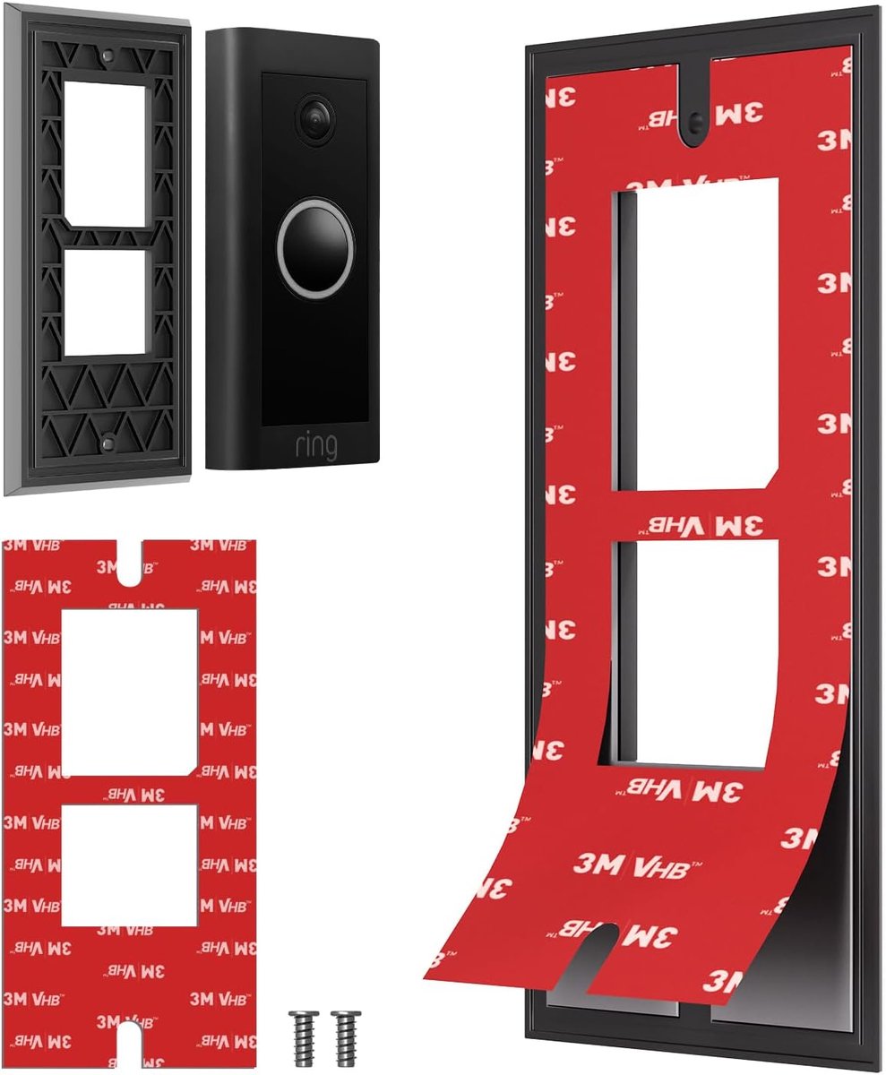 Deurbelhouder zonder boren - zelfklevend - perfect passend voor Ring Video Doorbell Wired - eenvoudig te installeren - ShopVlot