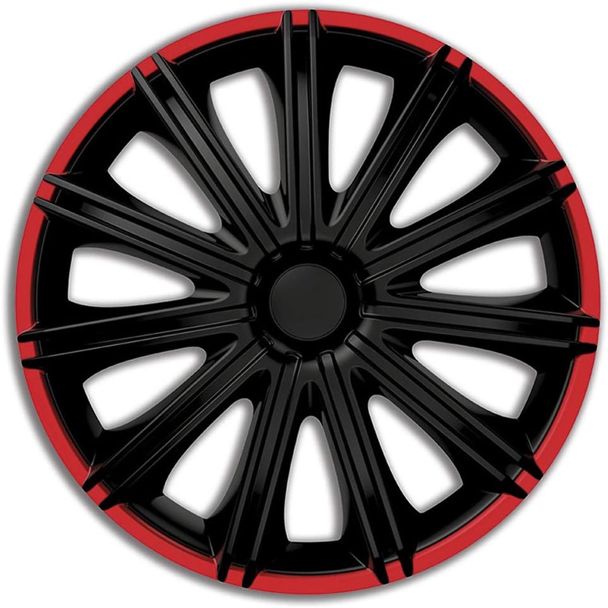 Wieltrimset 14-inch - zwart/rood - ABS kunststof - vernieuwt uitstraling auto - ShopVlot