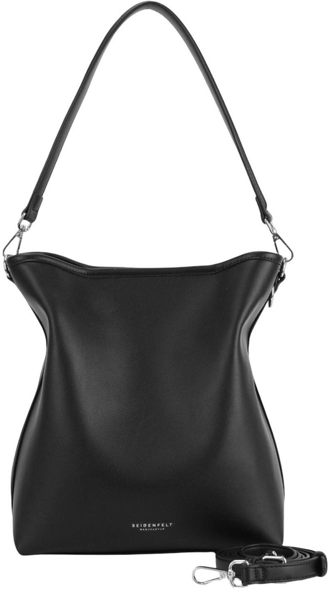 SEIDENFELT MANUFAKTUR schoudertas Lieto Little Hobo Bag Black zwart
