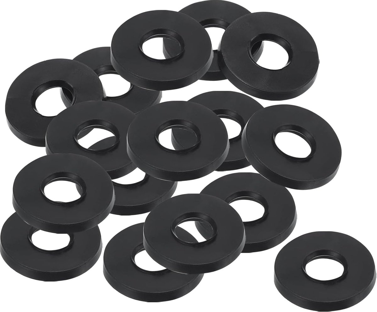 M8 Rubberen sluitringen, rubberen afdichting, rond, 16 stuks, 8 mm ID, 21 mm OD, 2 mm platte sluitringen, set, afdichtingsrubber voor kraanbuis, bevestigingsschroef, zwart