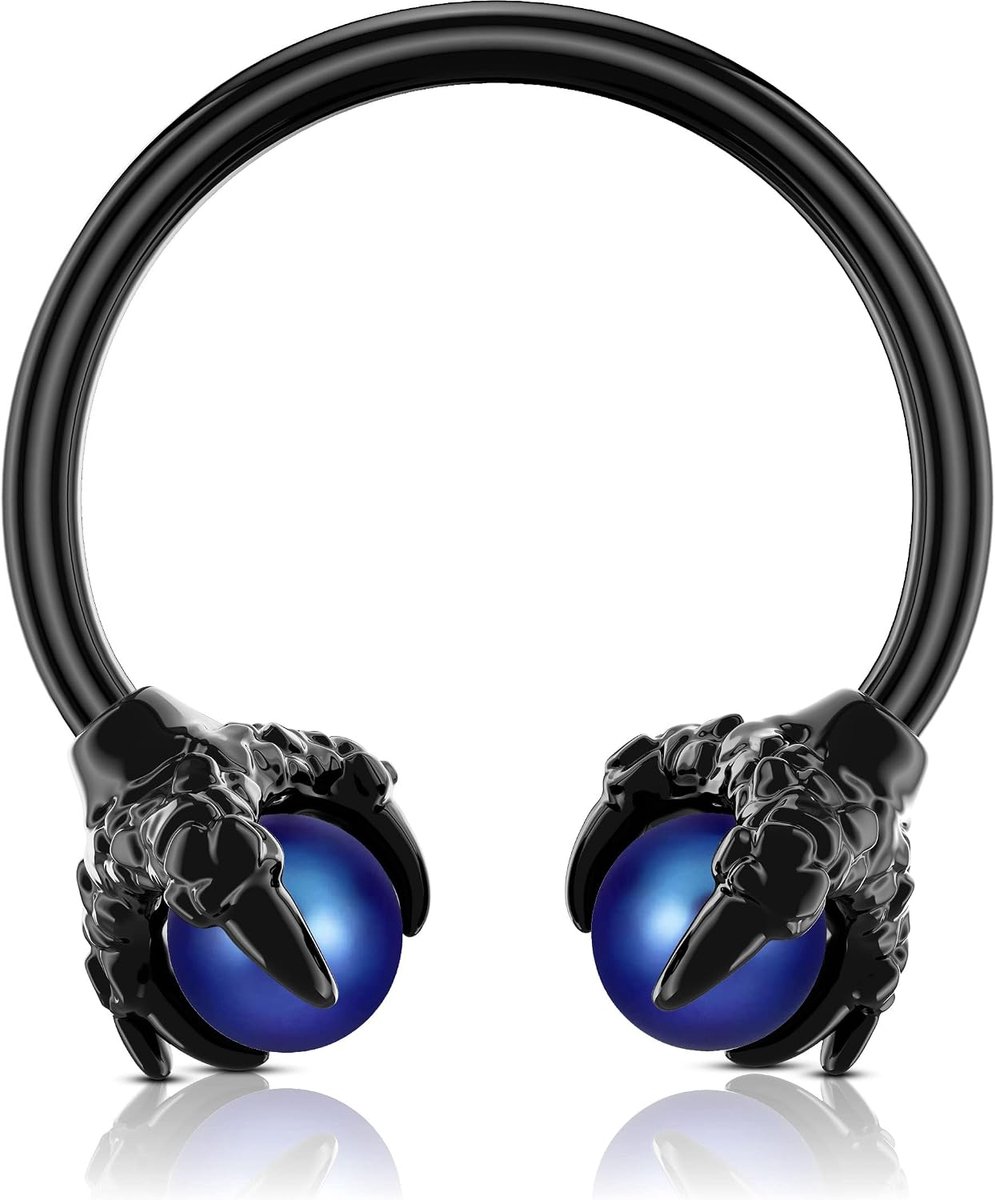 Body Piercing Septumring, helix, hoefijzer, van chirurgisch staal, 316L, oorpiercing, kraakbeen, drakenklauw, neusring, tragus, daith, rook, lichaamssieraden, 16 g