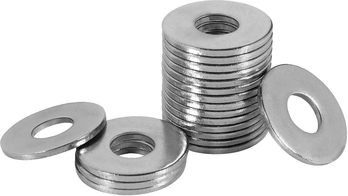 20 stuks M8 roestvrijstalen sluitringen A2 V2A 304 FOMGIIN carrosserieringen DIN9021/ISO7093