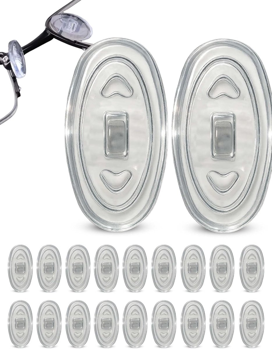 Brillen ovale neuspads | 13.5mm schroefbare Premium siliconen neuspads voor brillen | 5 paar reparatiesets voor neuspads voor brillen